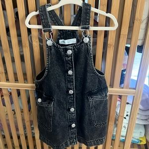 Zara toddler girls jean overall dress